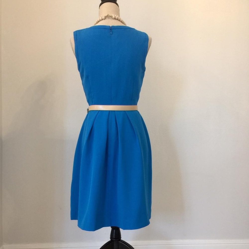 Tahari Blue Sleeveless Dress with Belt size 4 - Picture 3 of 8